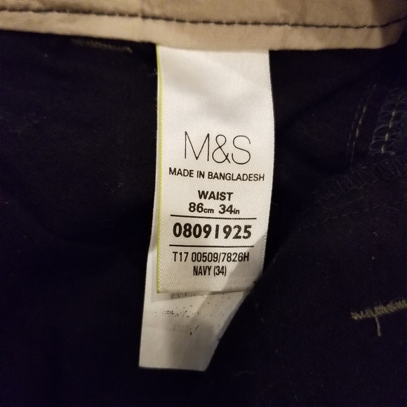 Marks & Spencer Men's Cargo Blue Shorts - Picture 4 of 4